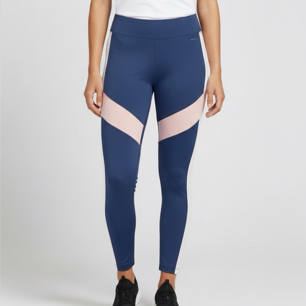 Adidas Climalite Colorblock Logo Leggings Navy Pink White Size XL